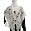 A white crochet lace shawl for ladies in summer, a thin, elegant and versatile handcrafted lace decoration Item Picture